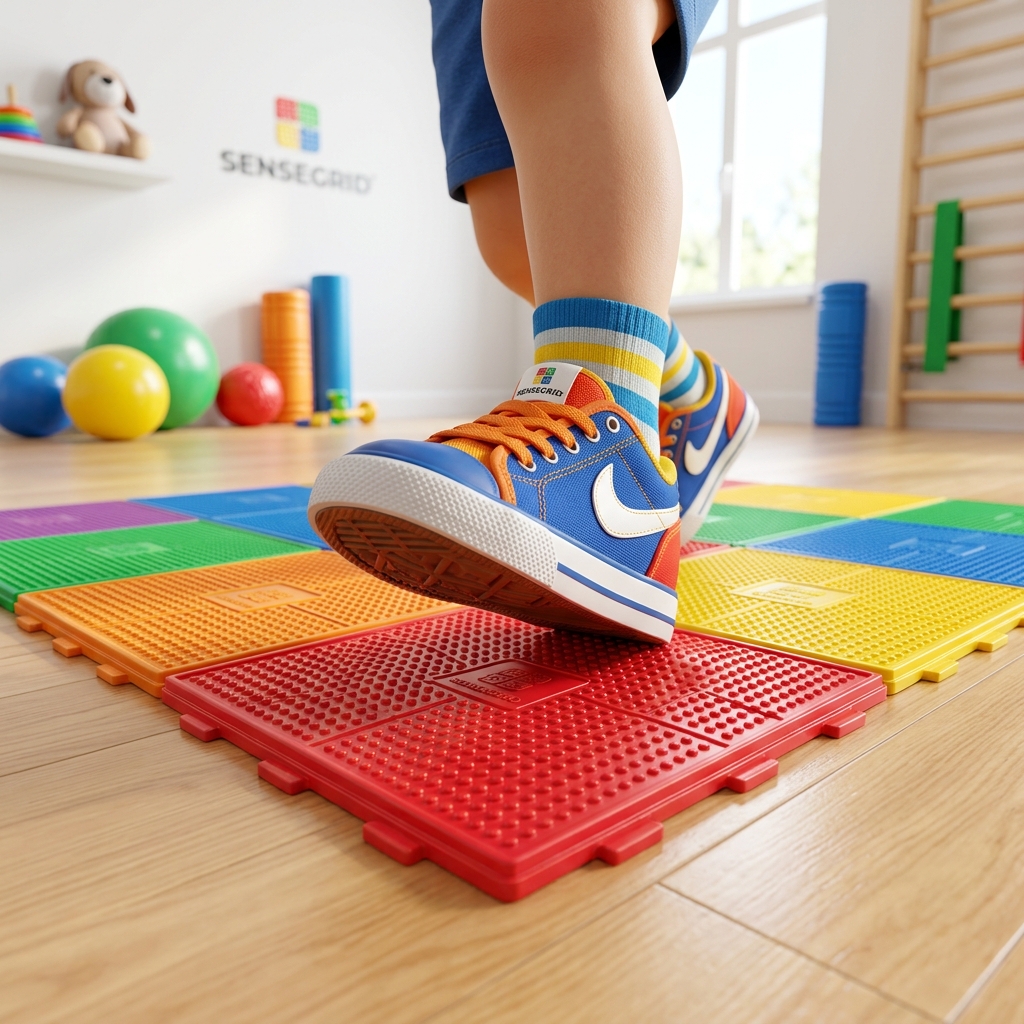 Child stomping on SenseGrid